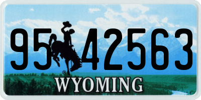WY license plate 9542563