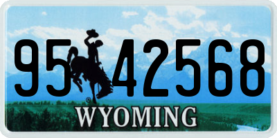 WY license plate 9542568