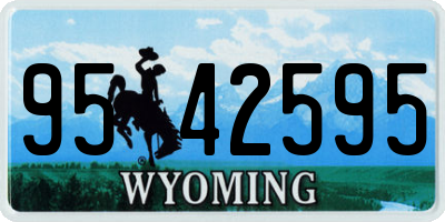 WY license plate 9542595