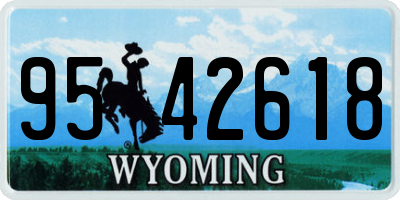 WY license plate 9542618