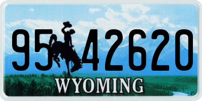 WY license plate 9542620