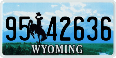 WY license plate 9542636