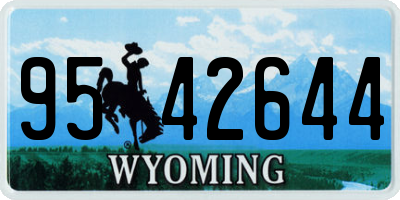 WY license plate 9542644
