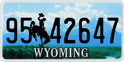 WY license plate 9542647