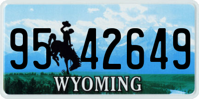 WY license plate 9542649