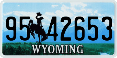 WY license plate 9542653