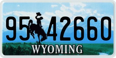 WY license plate 9542660