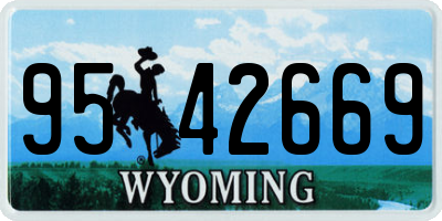 WY license plate 9542669