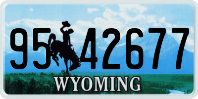 WY license plate 9542677