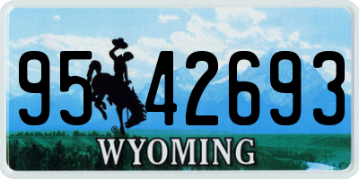 WY license plate 9542693