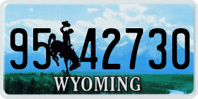 WY license plate 9542730