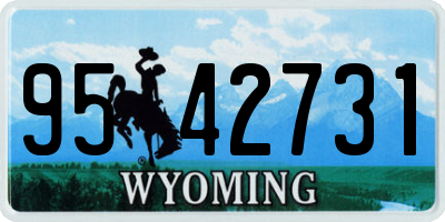WY license plate 9542731
