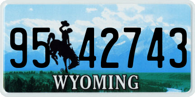 WY license plate 9542743
