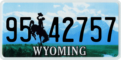 WY license plate 9542757