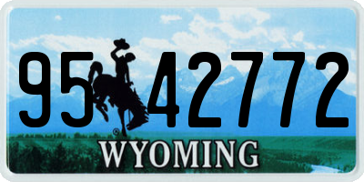 WY license plate 9542772