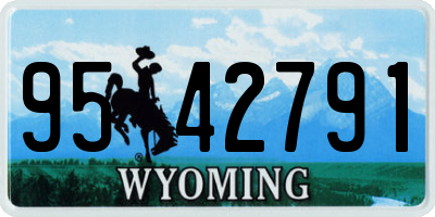 WY license plate 9542791
