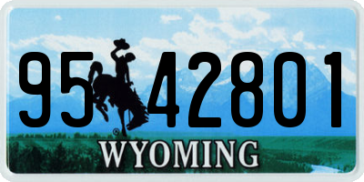 WY license plate 9542801