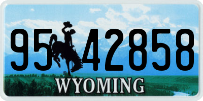 WY license plate 9542858