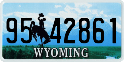 WY license plate 9542861