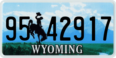 WY license plate 9542917