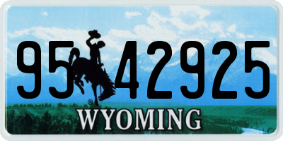 WY license plate 9542925