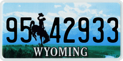WY license plate 9542933