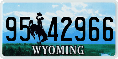WY license plate 9542966