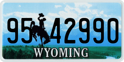WY license plate 9542990