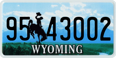 WY license plate 9543002