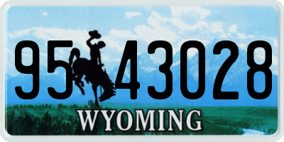WY license plate 9543028