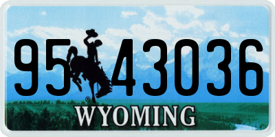 WY license plate 9543036