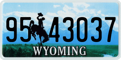 WY license plate 9543037