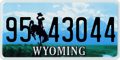 WY license plate 9543044