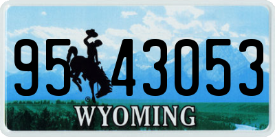 WY license plate 9543053