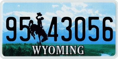 WY license plate 9543056