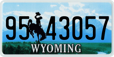 WY license plate 9543057