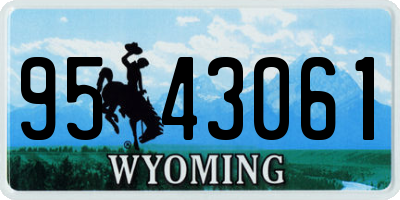 WY license plate 9543061
