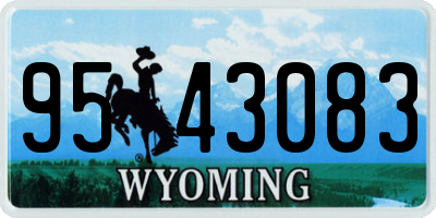 WY license plate 9543083