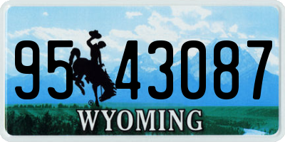 WY license plate 9543087