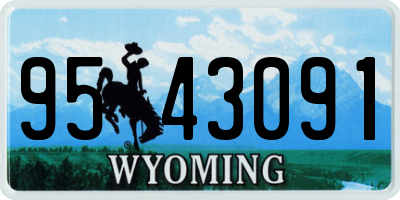 WY license plate 9543091