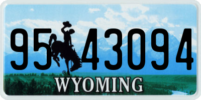 WY license plate 9543094