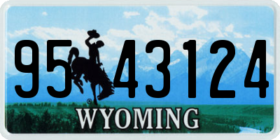 WY license plate 9543124