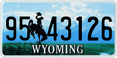 WY license plate 9543126