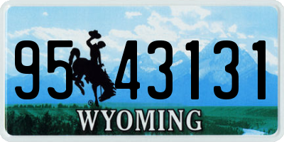 WY license plate 9543131