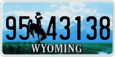 WY license plate 9543138