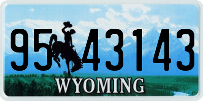 WY license plate 9543143