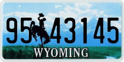 WY license plate 9543145