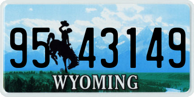 WY license plate 9543149