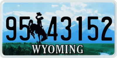 WY license plate 9543152