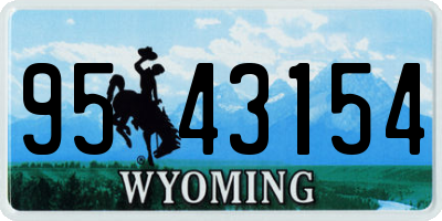 WY license plate 9543154